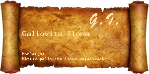 Gallovits Ilona névjegykártya